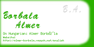 borbala almer business card